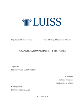 Kazakh National Identity (1917-2017)