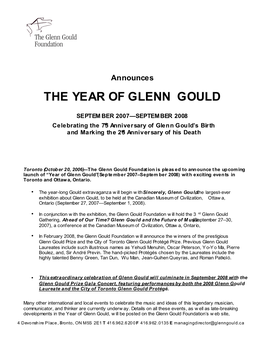 The Year of Glenn Gould