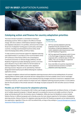 Gcf in Brief: Adaptation Planning