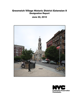 Greenwich Village Historic District Extension II Designation Report