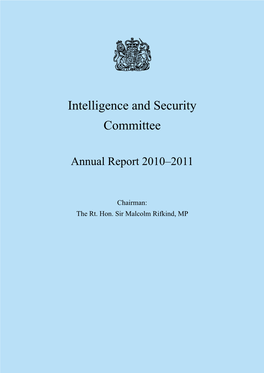 Intelligence and Security Committee – Annual Report 2010–2011