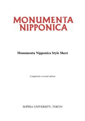 Monumenta Nipponica Style Sheet