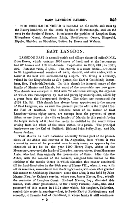 EAST LANGDON. LANGDON EAST Is a Sman Parish and Village Situate 3! Milesn.N.E