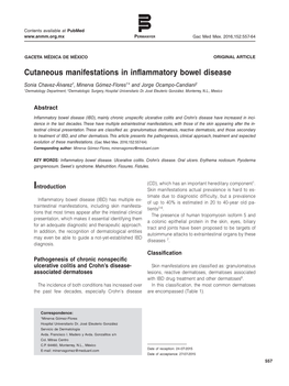 Cutaneous Manifestations in Inflammatory Bowel Disease