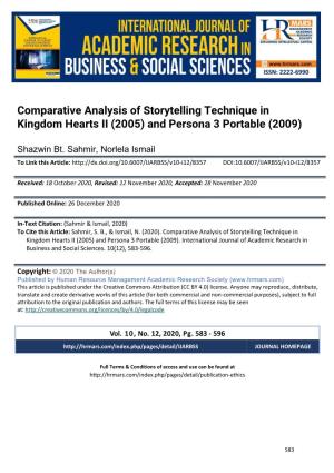 Comparative Analysis of Storytelling Technique in Kingdom Hearts II (2005) and Persona 3 Portable (2009)