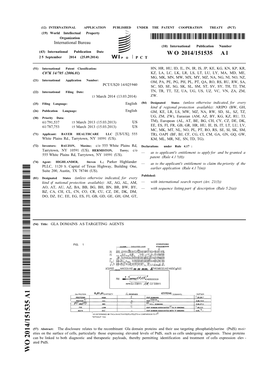 W O 2014/151535 a L 2 5 September 2014 (25.09.2014) P O P C T