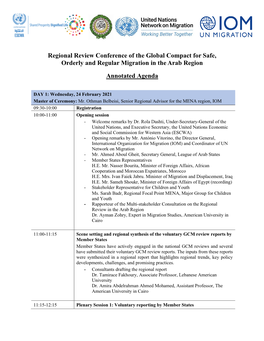 Regional Review Conference of the Global Compact for Safe, Orderly and Regular Migration in the Arab Region