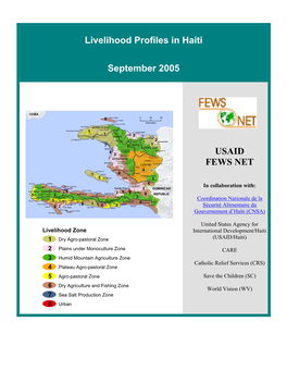 Livelihood Profiles in Haiti September 2005 USAID FEWS