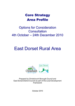 East Dorset Rural Area Profile Christchurch and East Dorset East Dorset Rural Area Profile