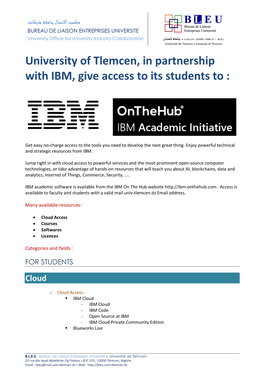 University of Tlemcen, in Partnership with IBM, Give Access to Its Students to