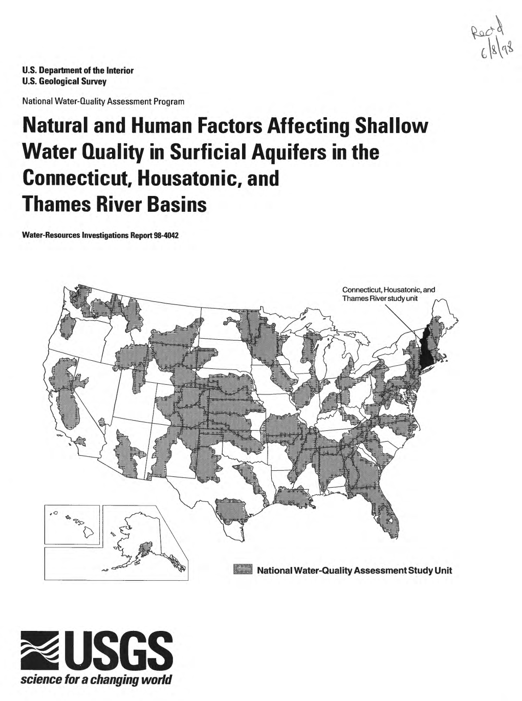 Natural and Human Factors Affecting Shallow Water Quality in Surficial Aquifers in the Connecticut Housatonic, and Thames River Basins