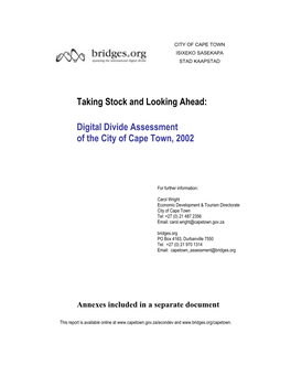 Digital Divide Assessment of the City of Cape Town, 2002