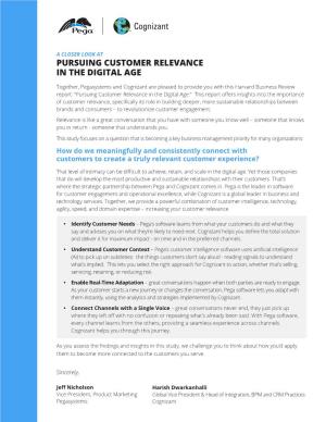Pursuing Customer Relevance in the Digital Age