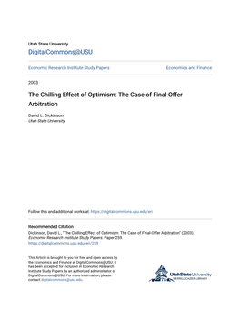 The Chilling Effect of Optimism: the Case of Final-Offer Arbitration