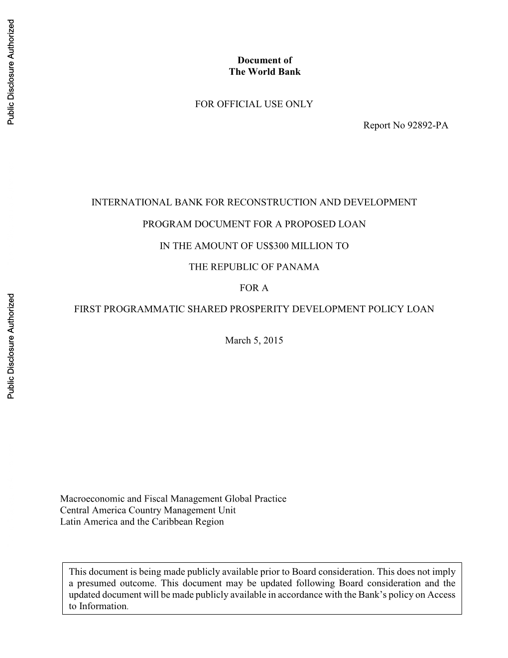 World Bank Document