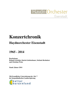 Konzertchronik Haydnorchester Eisenstadt