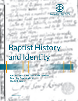 Baptist History and Identity Course Student Guide