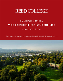 Position Profile Vice President for Student Life
