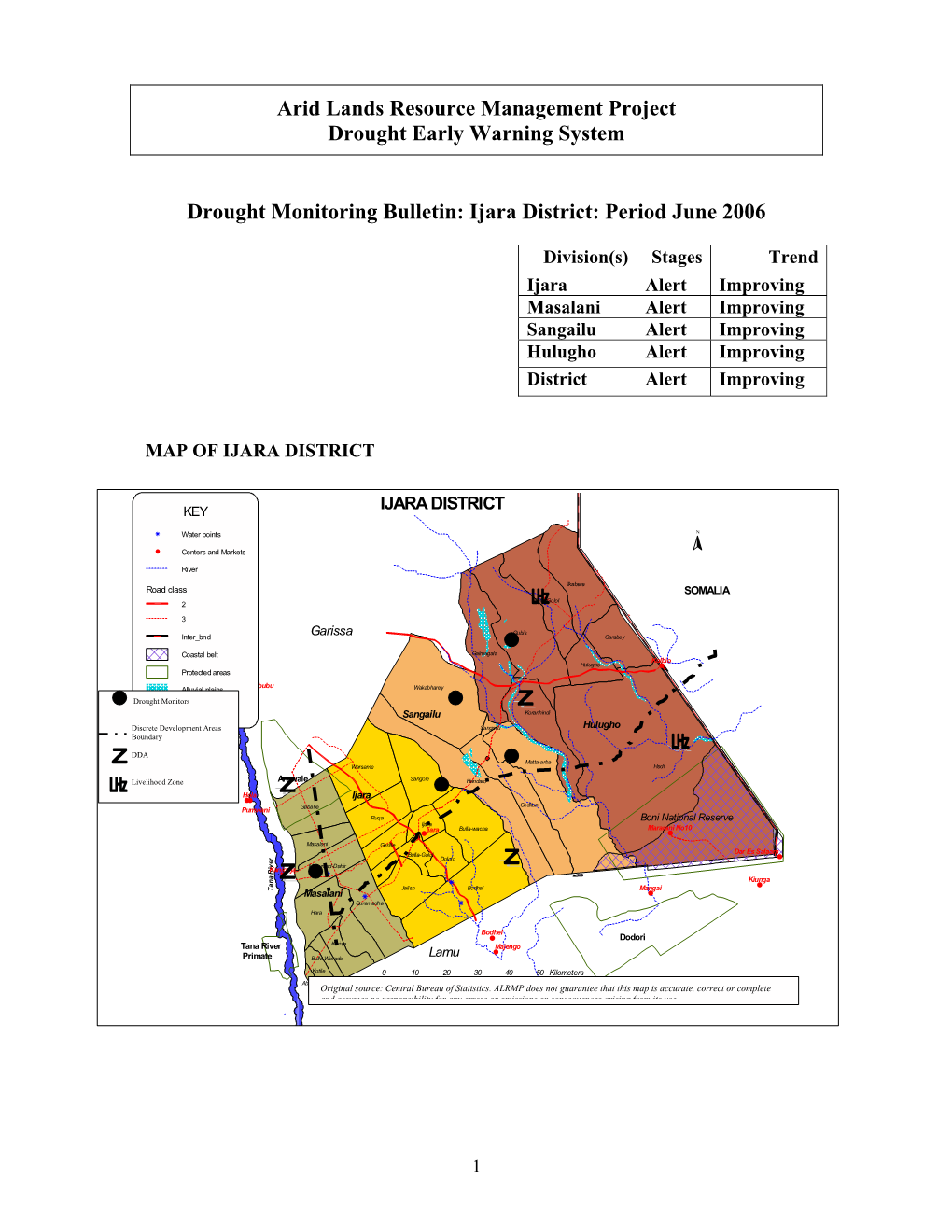 Arid Lands Resource Management Project Drought Early Warning System