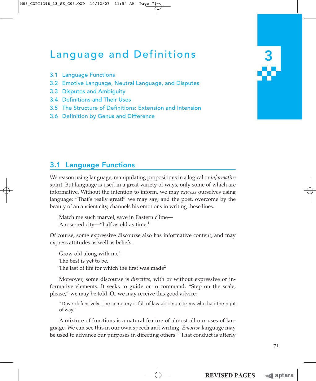 Language and Definitions 3