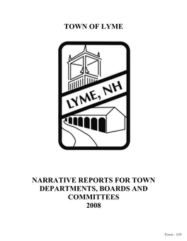 Town of Lyme Narrative Reports for Town