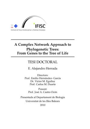 A Complex Network Approach to Phylogenetic Trees: from Genes to the Tree of Life
