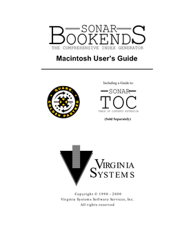 Bookends Is a Trademark of Virginia Systems Software Services, Inc