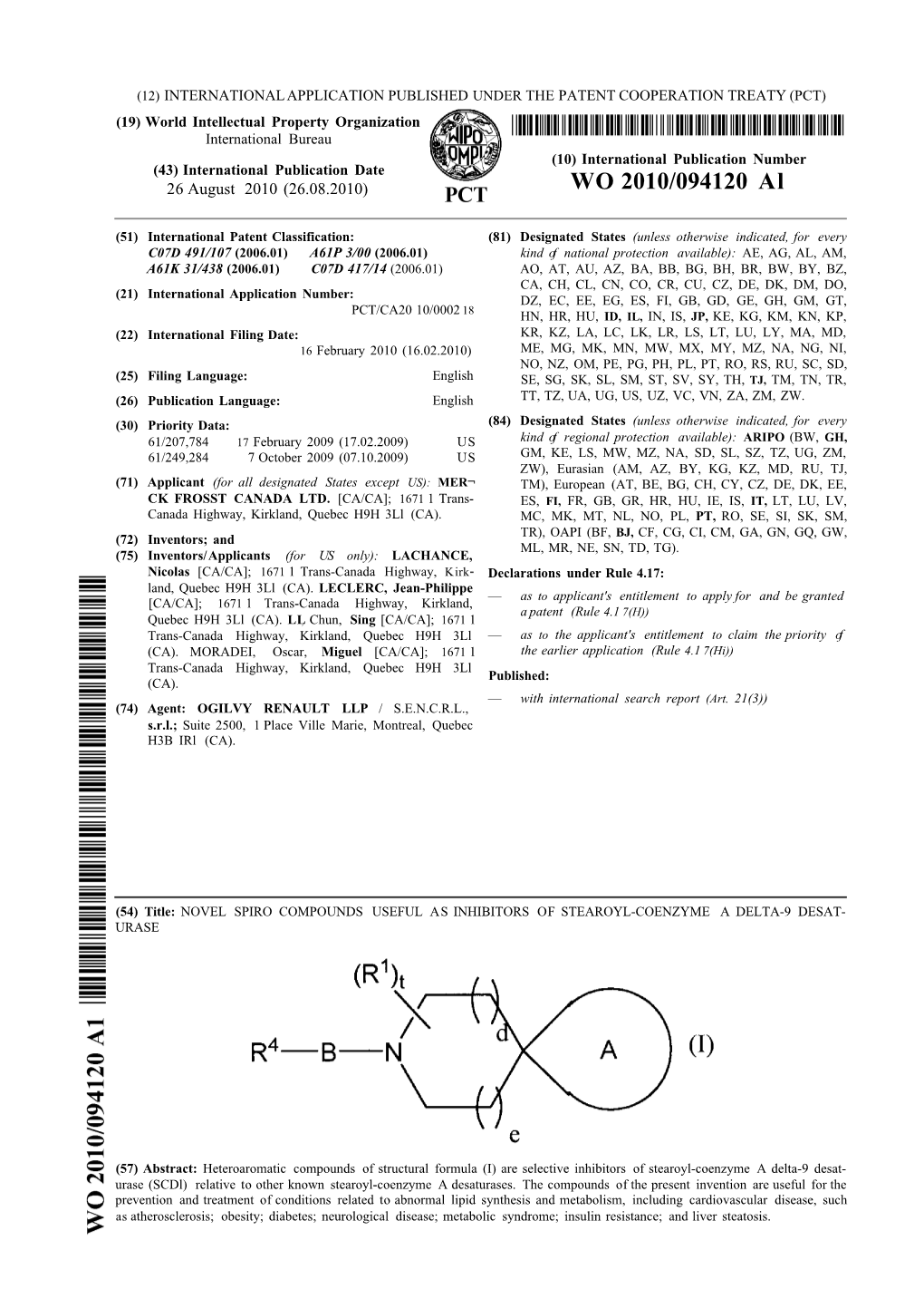 WO 2010/094120 Al