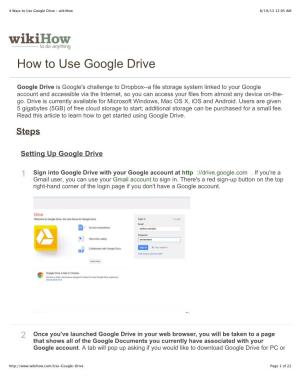 4 Ways to Use Google Drive - Wikihow 8/19/13 12:05 AM