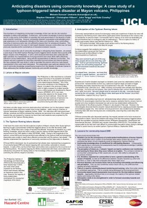 A Case Study of a Typhoon-Triggered Lahars Disaster at Mayon