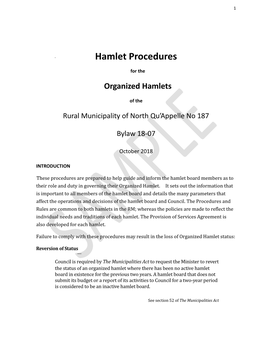 Hamlet Procedures