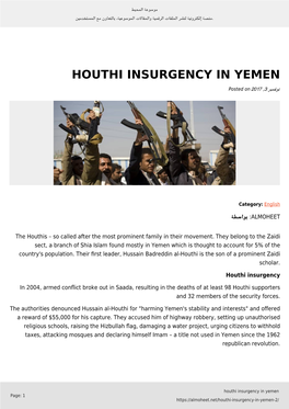 Houthi Insurgency in Yemen
