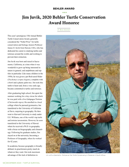 Jim Juvik, 2020 Behler Turtle Conservation Award Honoree