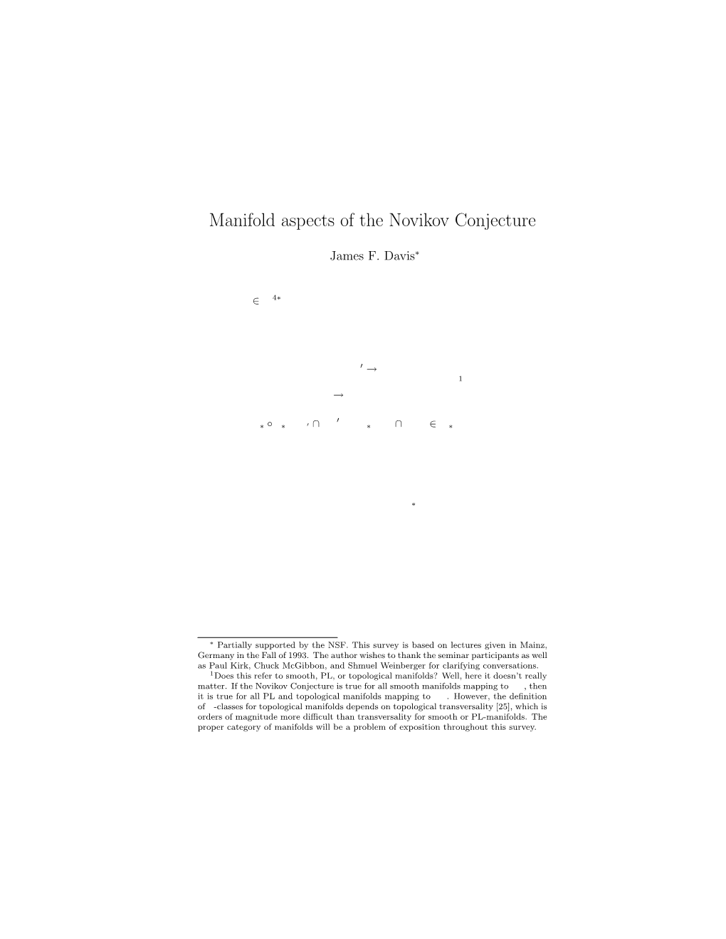 Manifold Aspects of the Novikov Conjecture