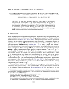 Free Objects Over Posemigroups in the Category Posgr∨