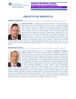 Presenter Profiles