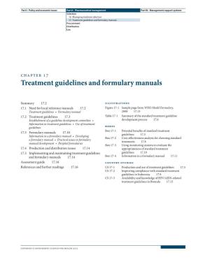 Treatment Guidelines and Formulary Manuals Procurement Distribution Use