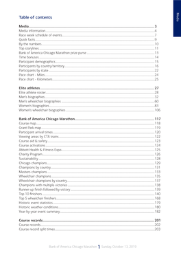 Bank of America Chicago Marathon 1 Sunday, October 13, 2019 Media Course Record Progressions