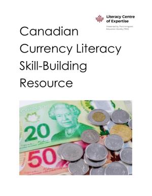 Canadian Currency Literacy Skill-Building Resource