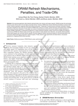 DRAM Refresh Mechanisms, Penalties, and Trade-Offs