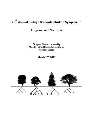2013 BGSS Abstract Book UPDATED