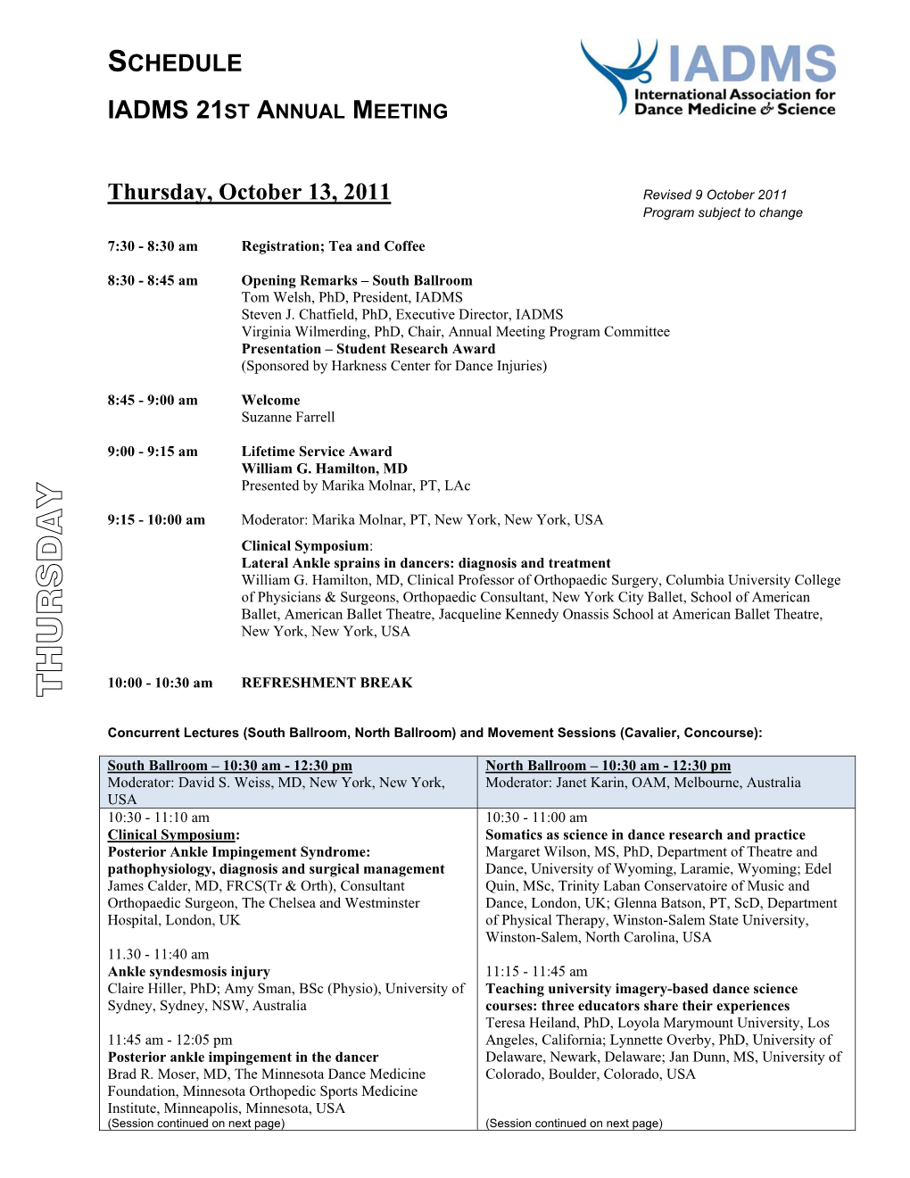 21St Annual Meeting Program