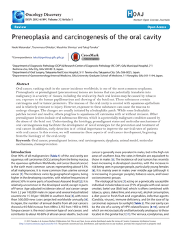 Preneoplasia and Carcinogenesis of the Oral Cavity