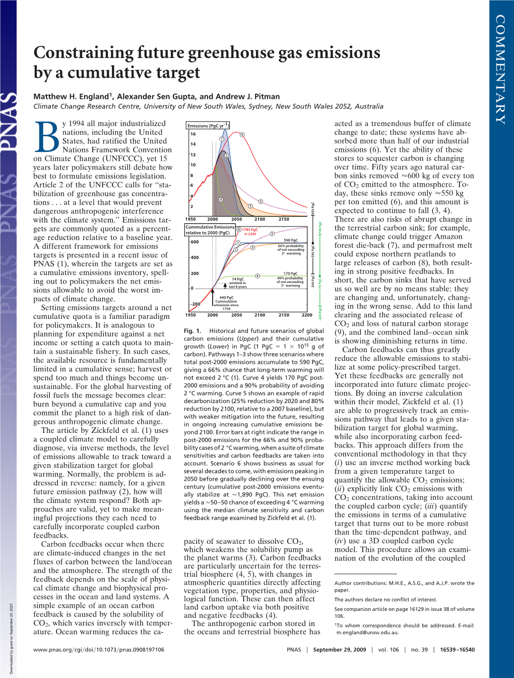 Constraining Future Greenhouse Gas Emissions by a Cumulative Target