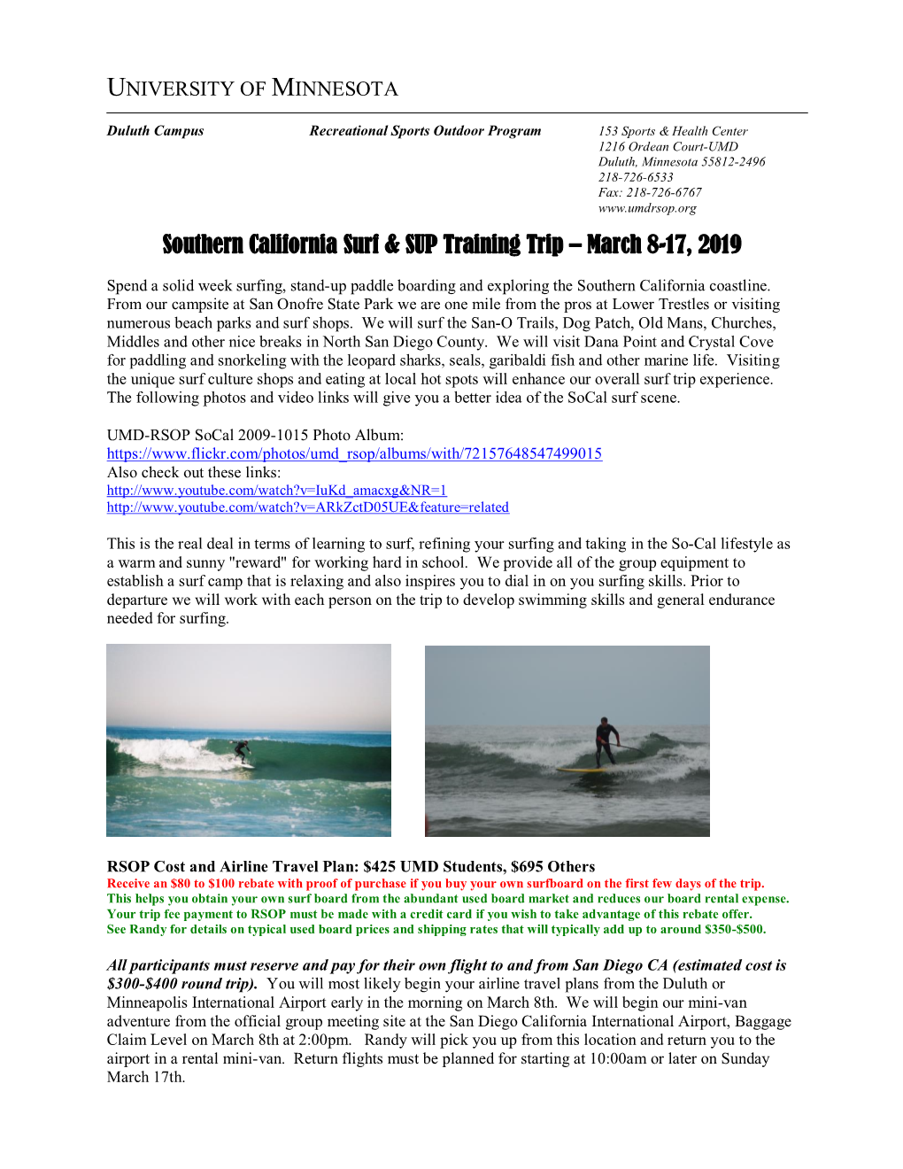 Southern California Surf & SUP Training Trip – March 8-17, 2019