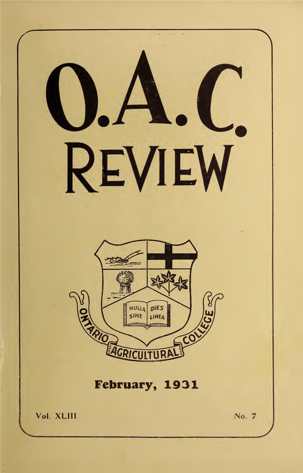 OAC Review Volume 43 Issue 7, February 1931