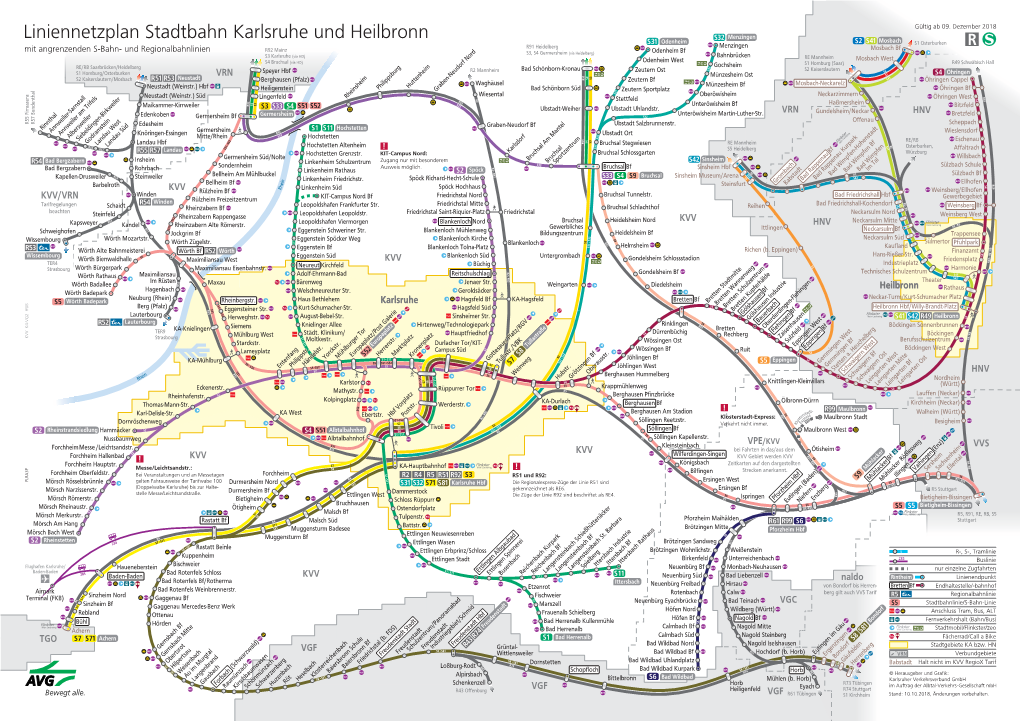 Liniennetzplan Stadtbahn Karlsruhe Und Heilbronn