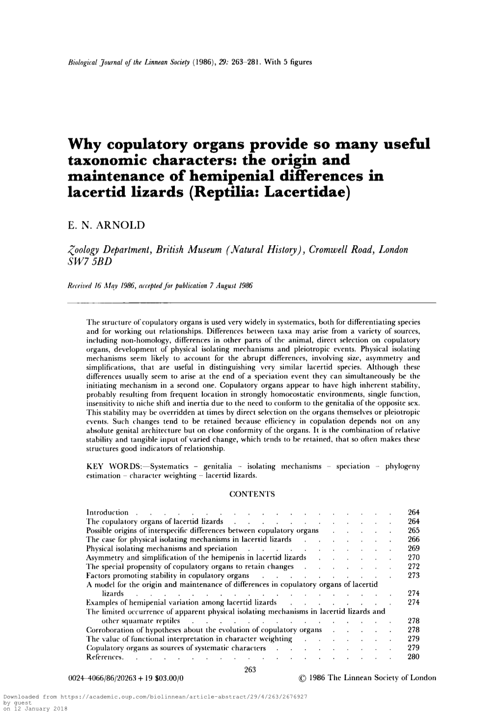 Why Copulatory Organs Provide So Many Useful Taxonomic Characters: the Origin and Maintenance of Hemipenial Differences in Lacertid Lizards (Reptilia: Lacertidae)