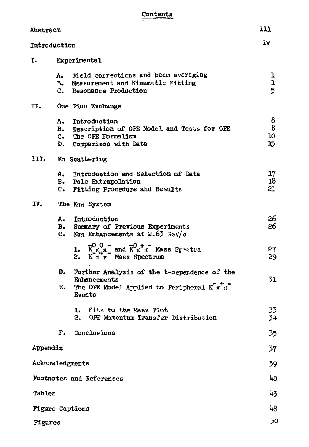 Contents Abstract Iii Introduction I. Experimental A. Held Corrections