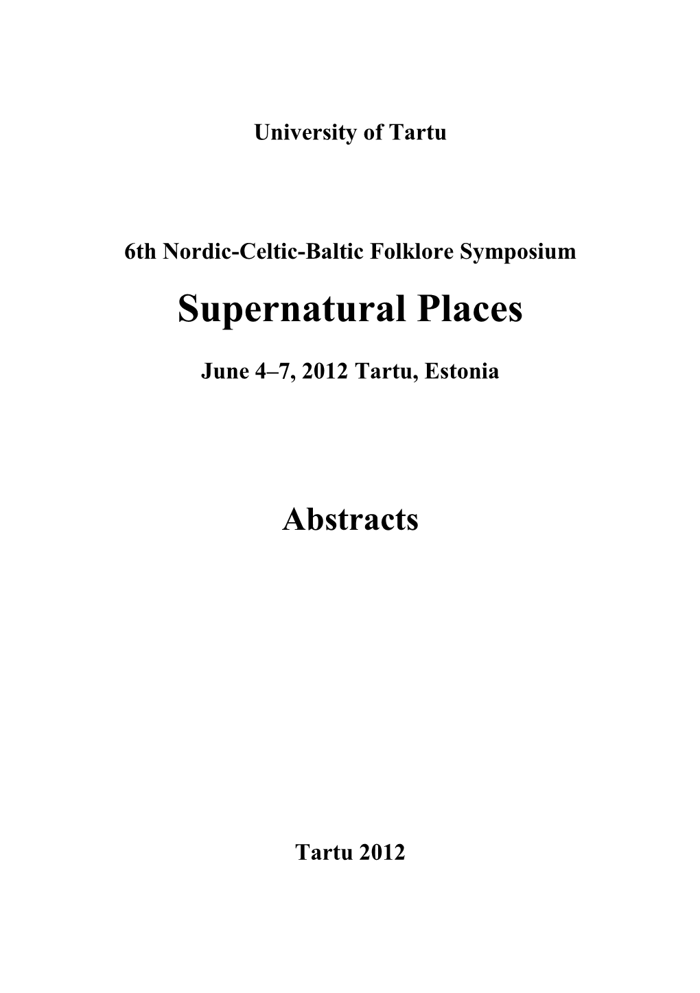 Supernatural Places